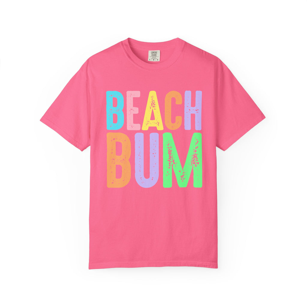Beach Bum Summer T-Shirt — Bright Colorful Beach Tee. Midnight Eye, LLC