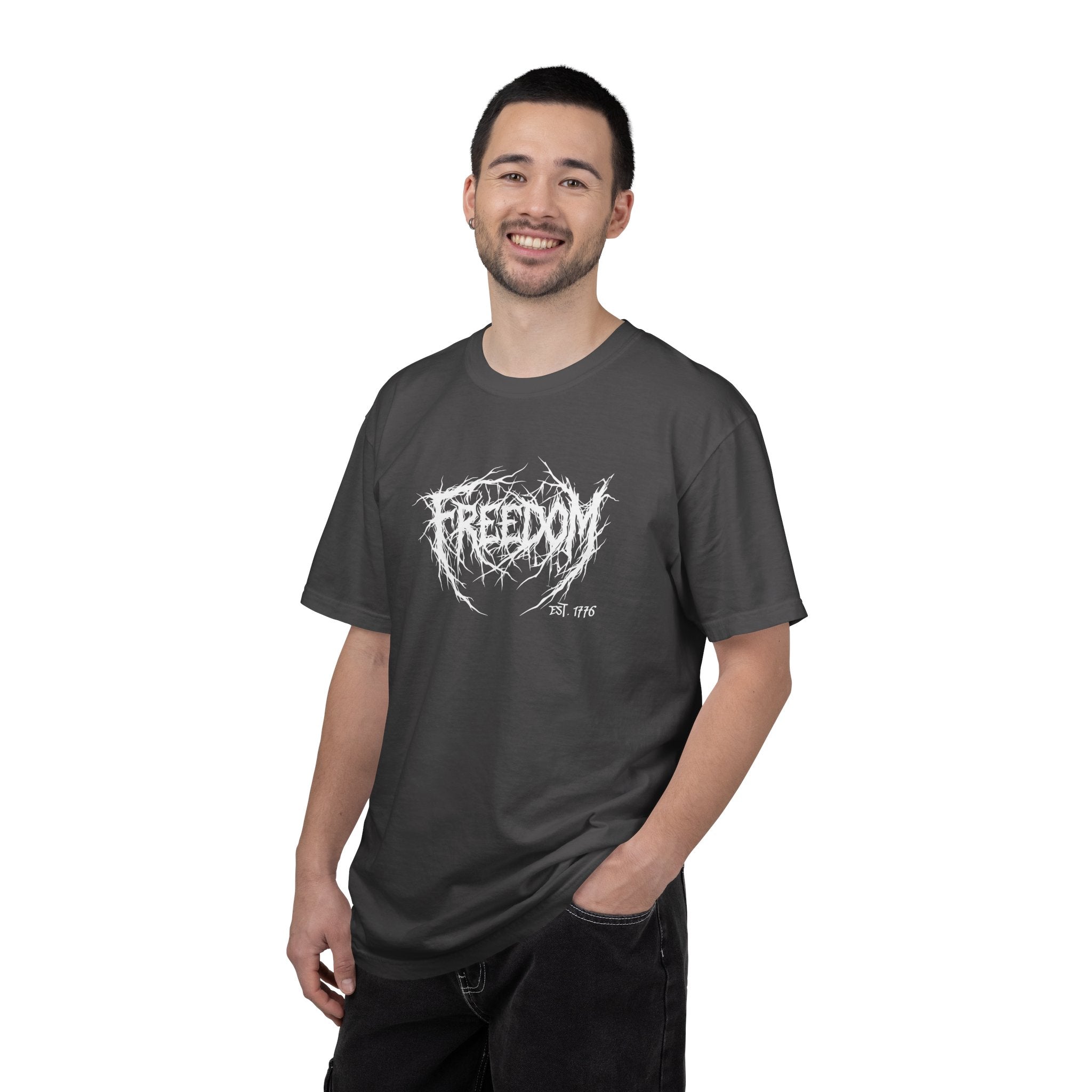 Freedom Skull T-Shirt — American Flag Winged Skull Graphic Tee - Midnight Eye, LLC