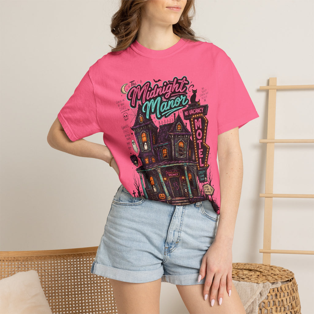 Midnight Manor Motel T-Shirt — Haunted House Horror Tee. Midnight Eye, LLC