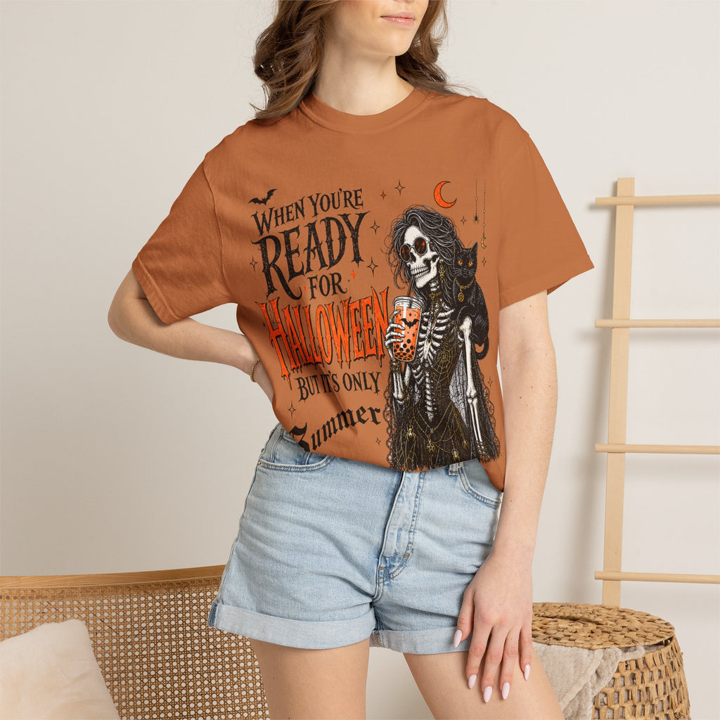 Halloween-Ready Grim Reaper T-Shirt – “When You’re Ready for Halloween but It’s Only Summer”
