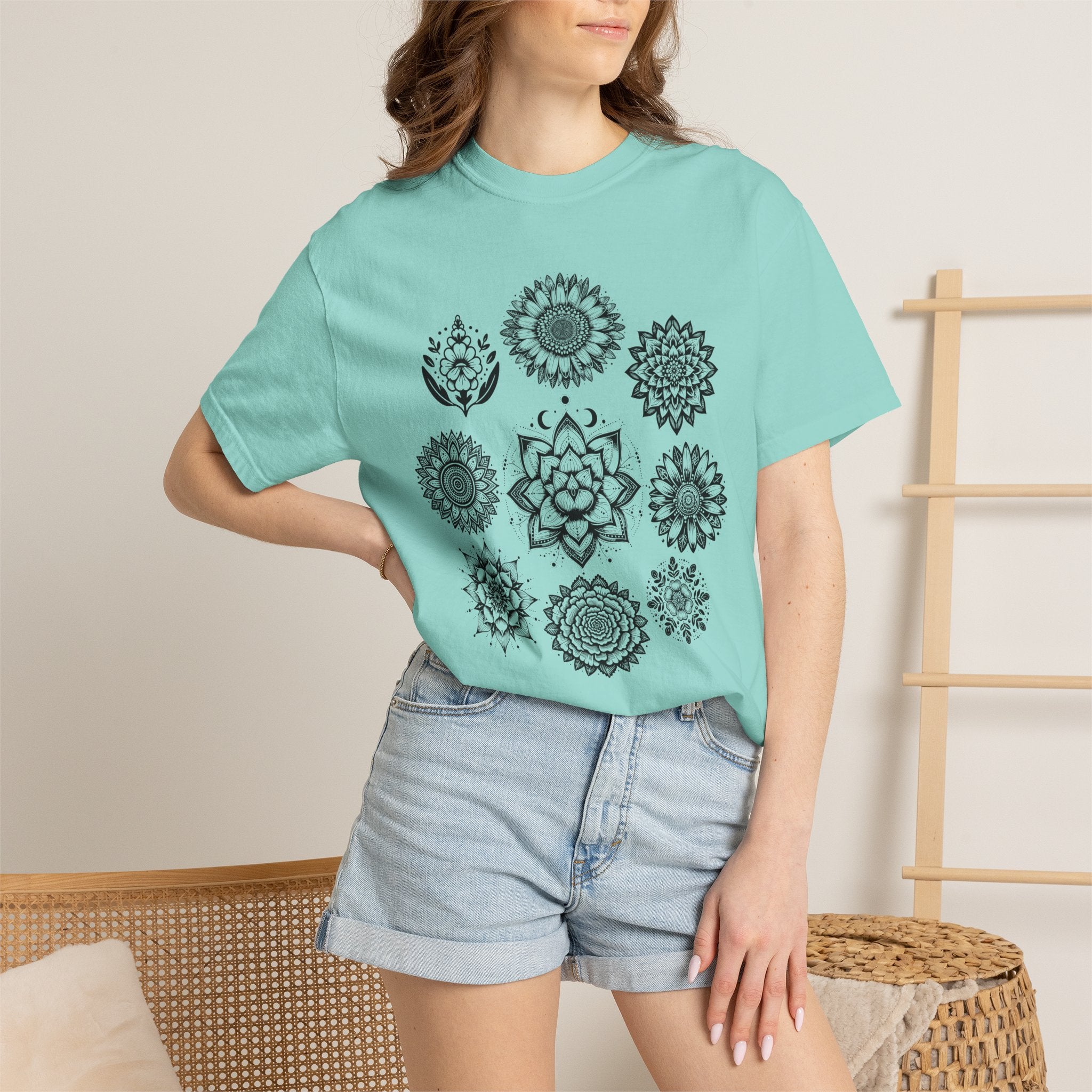 Boho Flower Collage T-Shirt - Floral Graphic Tee