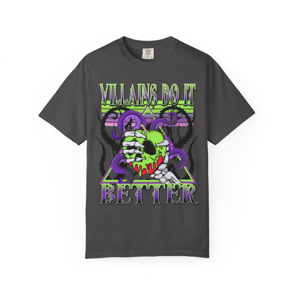 Villains Do It Better Graphic T-Shirt — Neon Monster Skull Tee. Midnight Eye, LLC