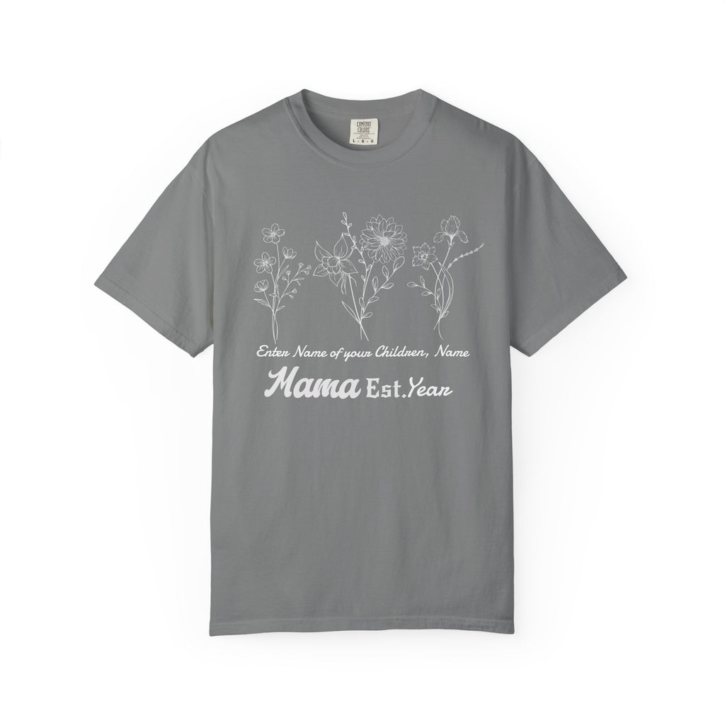 Personalized T-Shirt - "MAMA" with Children's Name and Year - Midnight Eye, LLC