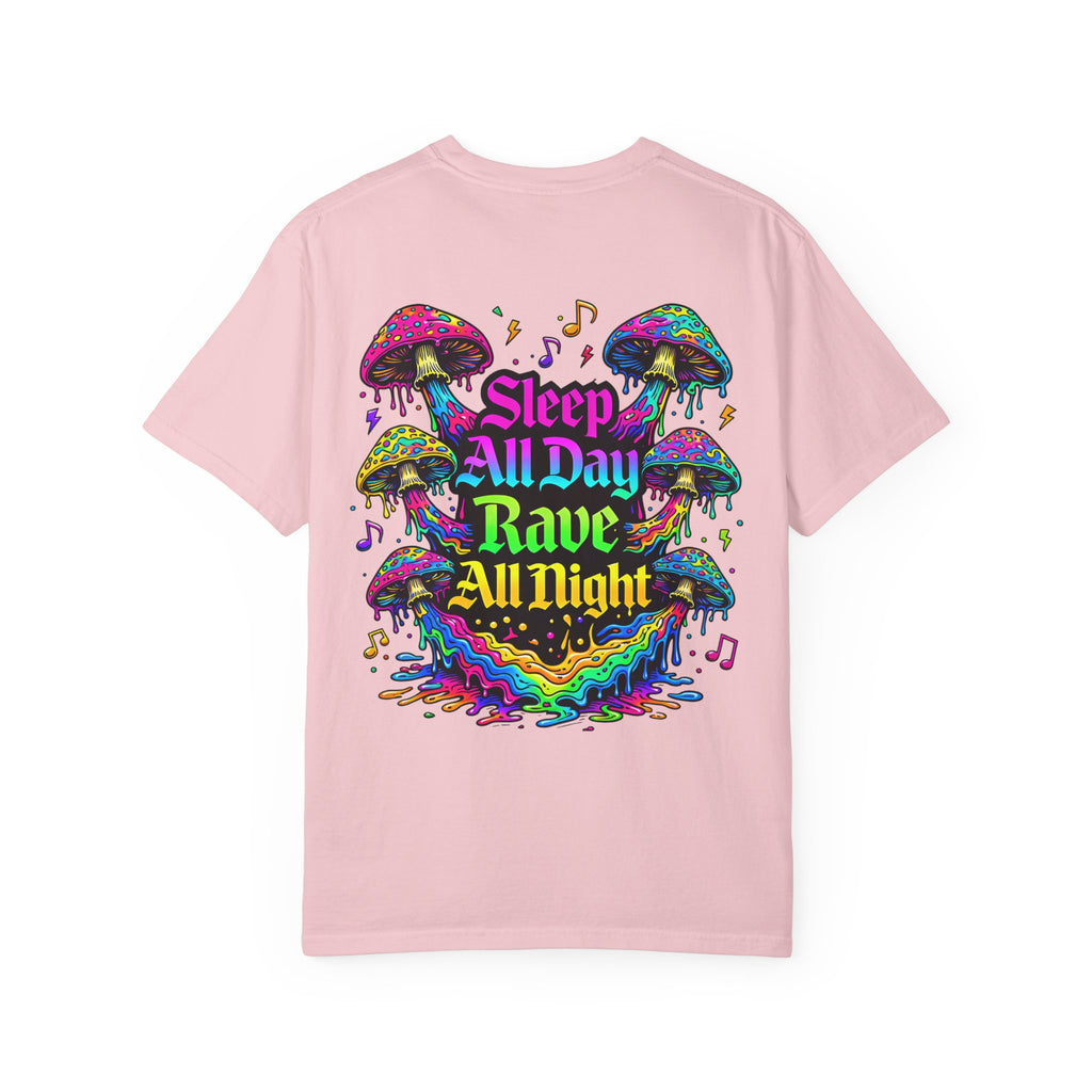 Personalized Rave Mushroom T-Shirt – Festival Tee. Enter Text and Year of Your Festival - Midnight Eye, LLC