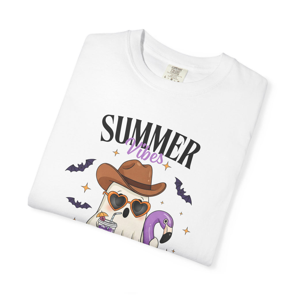 Spooky Summer Ghost T-Shirt — Cute Cowboy Hat & Sunglasses Funny Tee - Midnight Eye, LLC