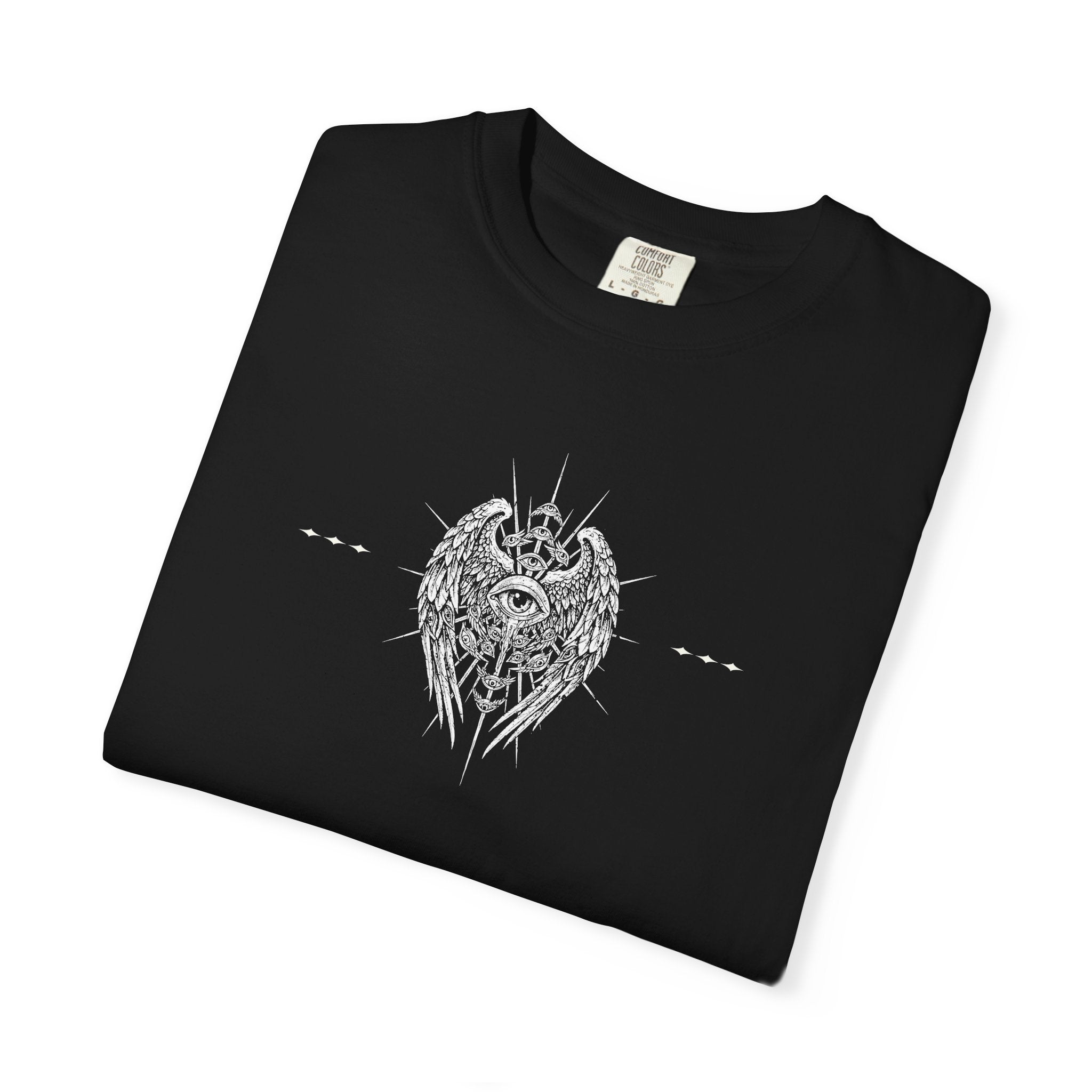 Winged - Eye & Red Rose Graphic T-Shirt - Gothic Tee - Rock Band T-Shirt - Streetwear T-Shirt - Midnight Eye, LLC