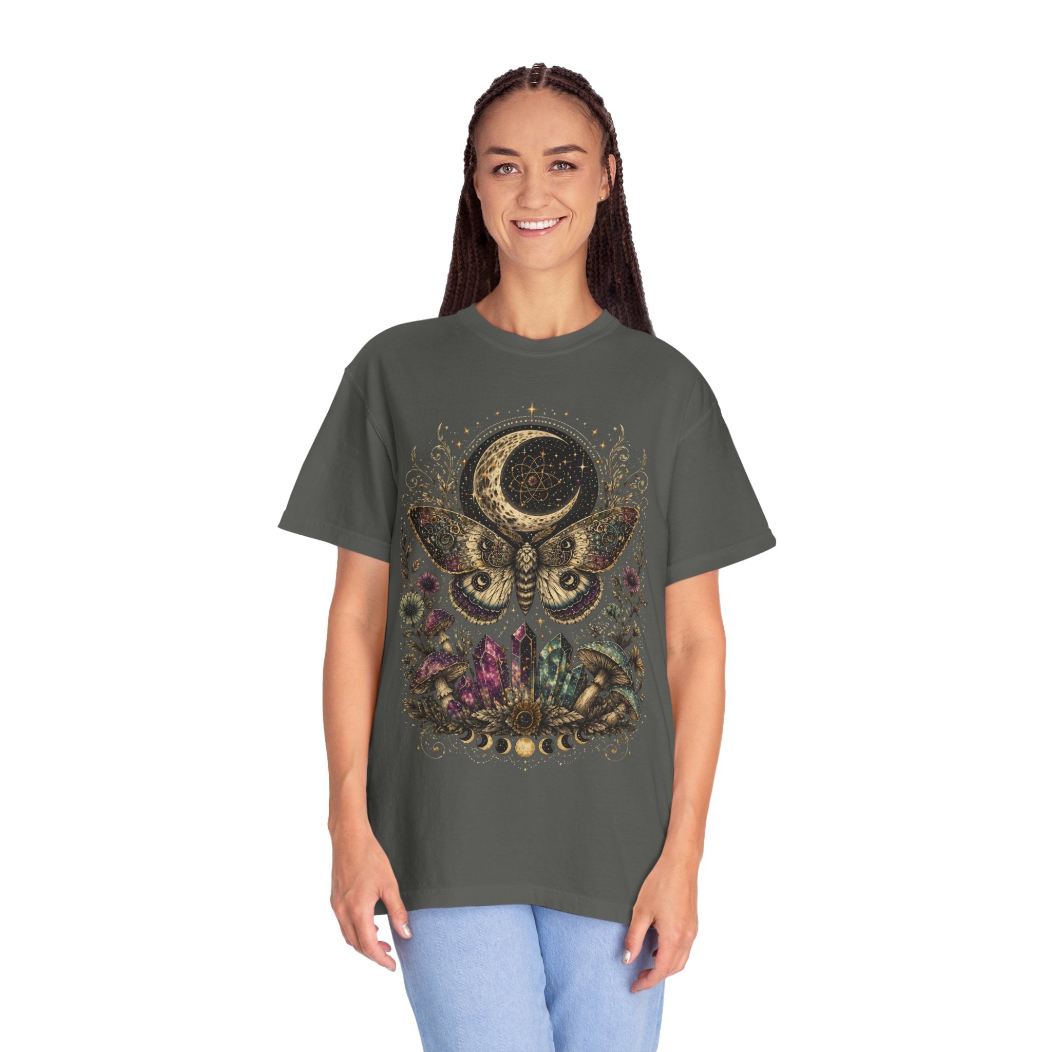 Mystic Moth & Moon Crystal T-Shirt - Gothic Tee