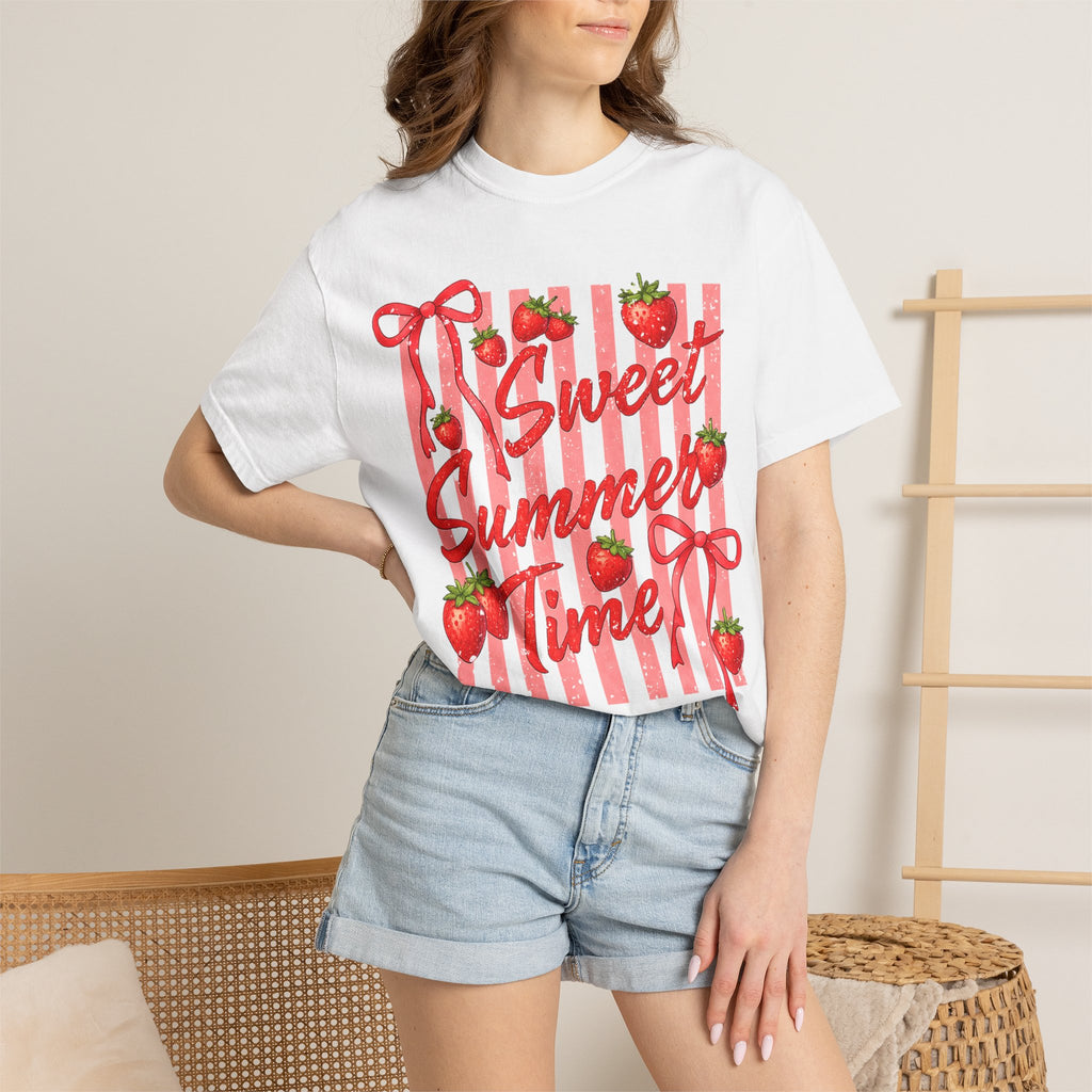 Sweet Summer Time Strawberry Graphic T-Shirt - Cute Summer T-Shirt - Fruit Tee. Midnight Eye, LLC 