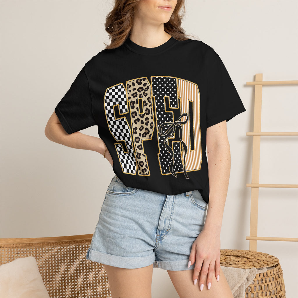 T-Shirt — Special Education Leopard & Checker Graphic Tee