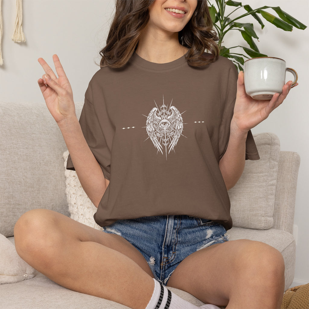 Winged - Eye & Red Rose Graphic T-Shirt - Gothic Tee - Rock Band T-Shirt - Streetwear T-Shirt - Midnight Eye, LLC