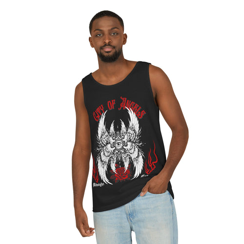 City of Angels Tank Top — Gothic Winged Skull Graphic