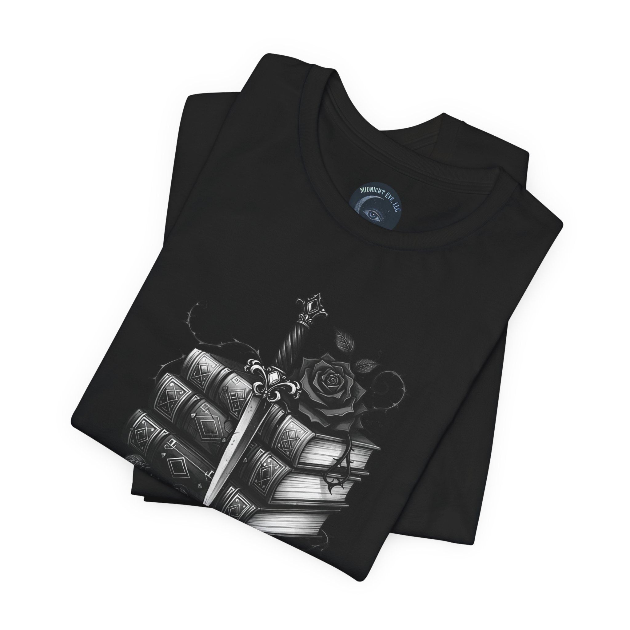 Read. Heal. Repeat. Gothic Book, Rose & Dagger T-Shirt. Books Tee - Dark Aesthetic - Midnight Eye, LLC