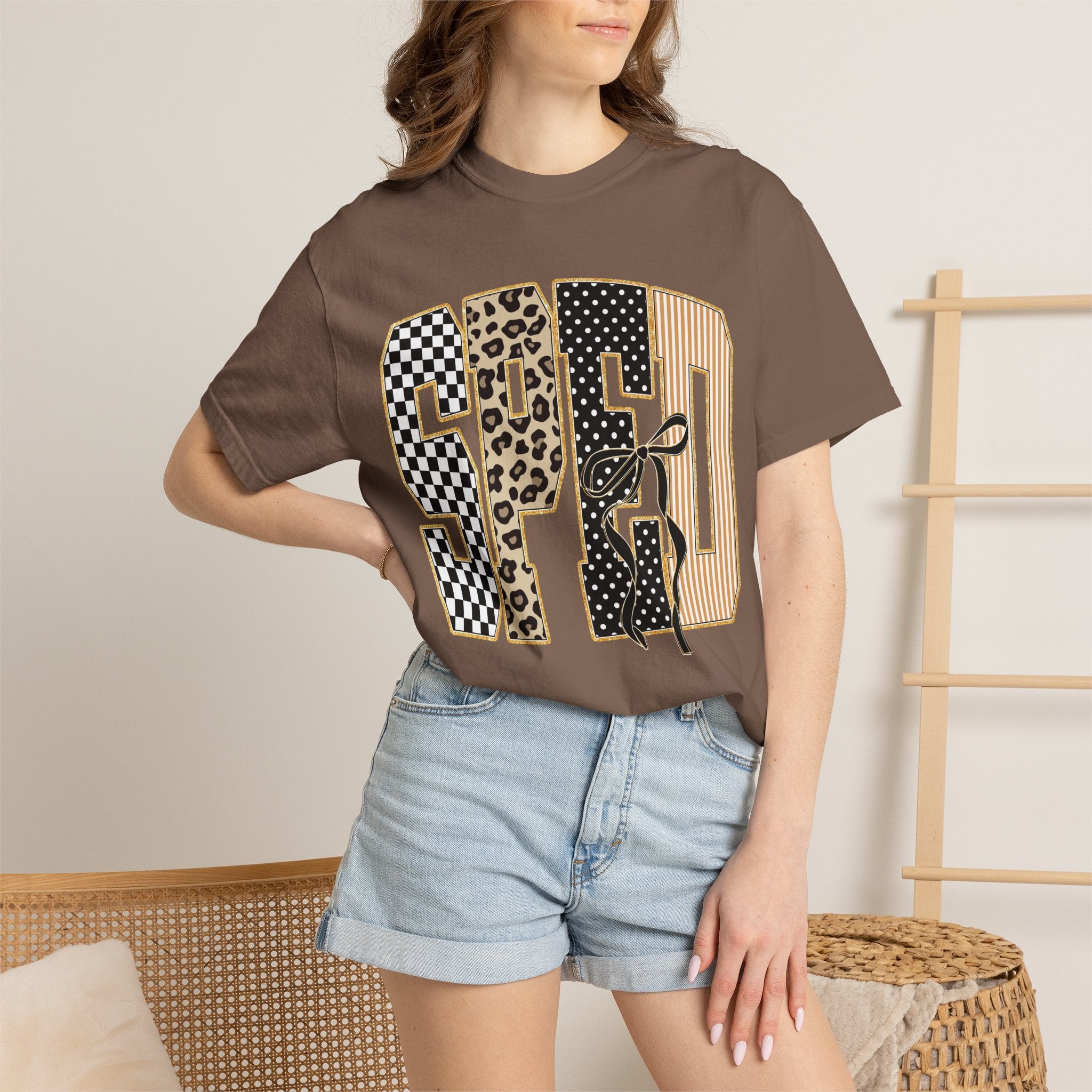 T-Shirt — Special Education Leopard & Checker Graphic Tee
