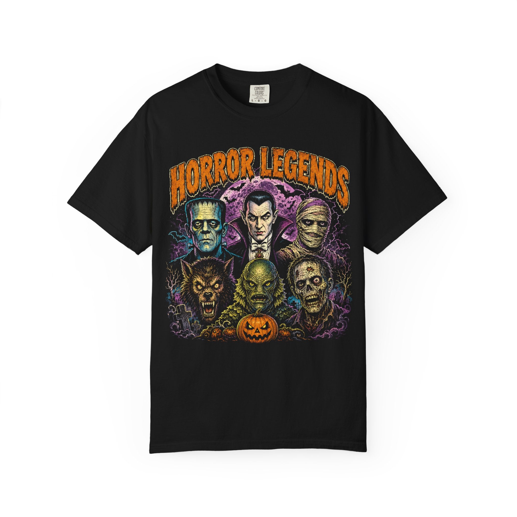 Horror Legends T-Shirt — Classic Monster Vintage Halloween Tee. Midnight Eye, LLC