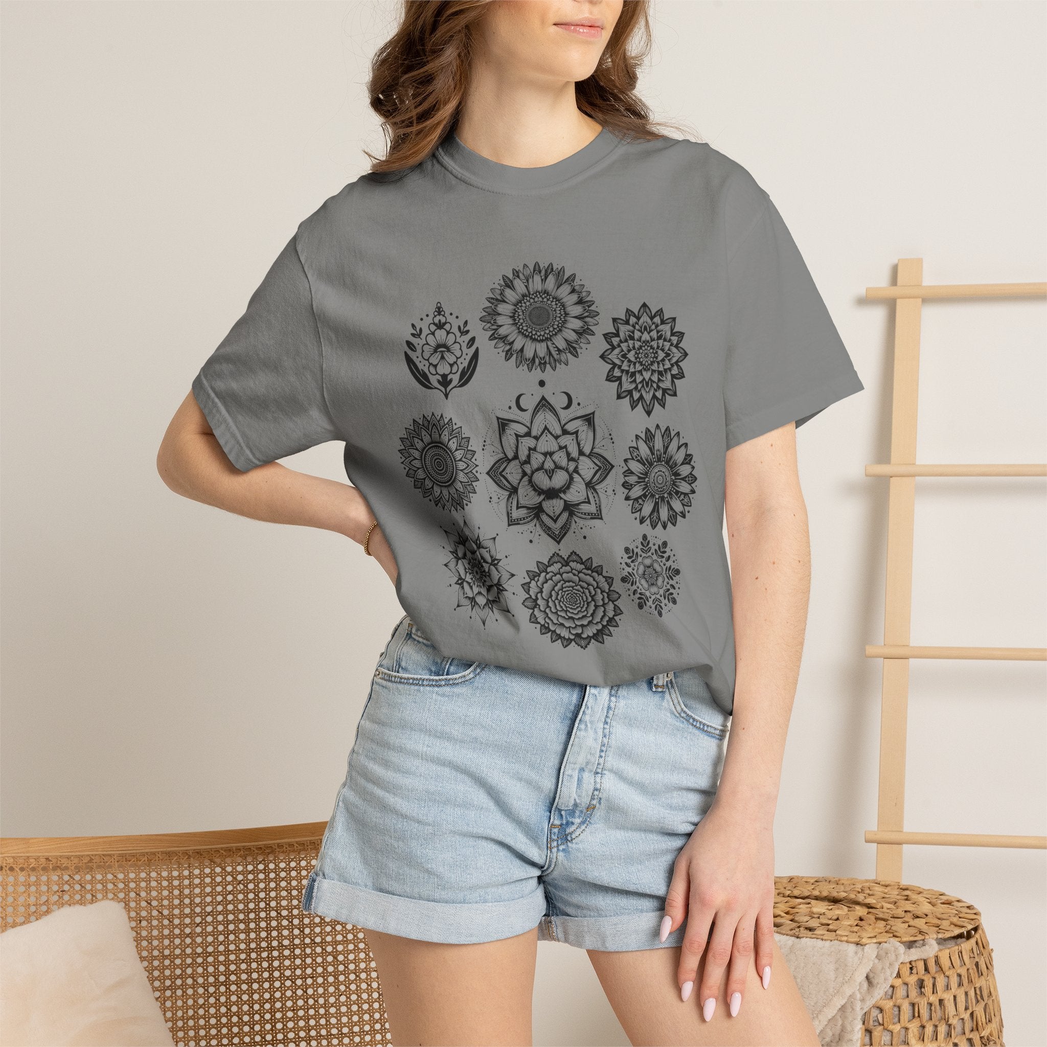Boho Flower Collage T-Shit - Floral Graphic Tee