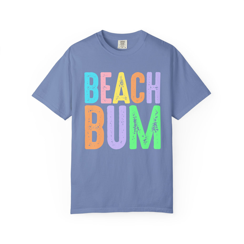 Beach Bum Summer T-Shirt — Bright Colorful Beach Tee. Midnight Eye, LLC