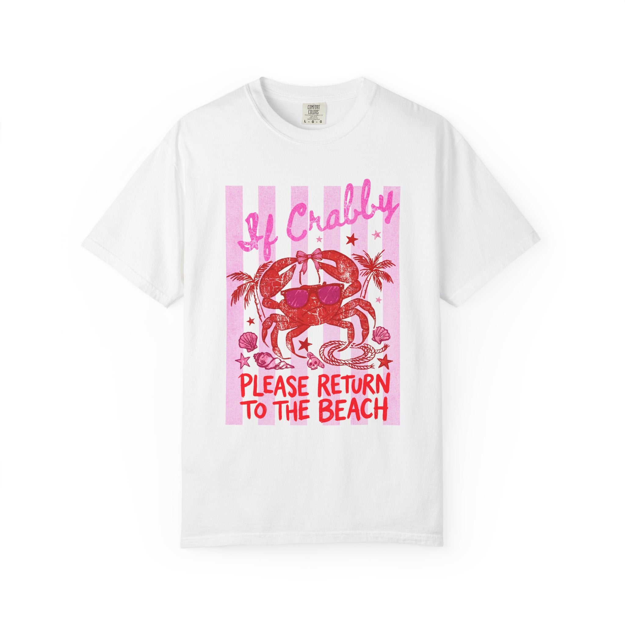 Funny Crab Beach Shirt - If Crabby, Please Return to the Beach. Summer Funny Tee - Midnight Eye, LLC