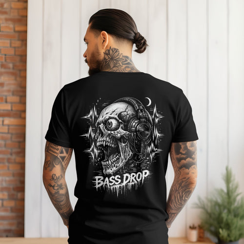 EDM Rave Skull Basshead T-Shirt — Dubstep Festival Tee - Rave Gift Outfit - Midnight Eye, LLC