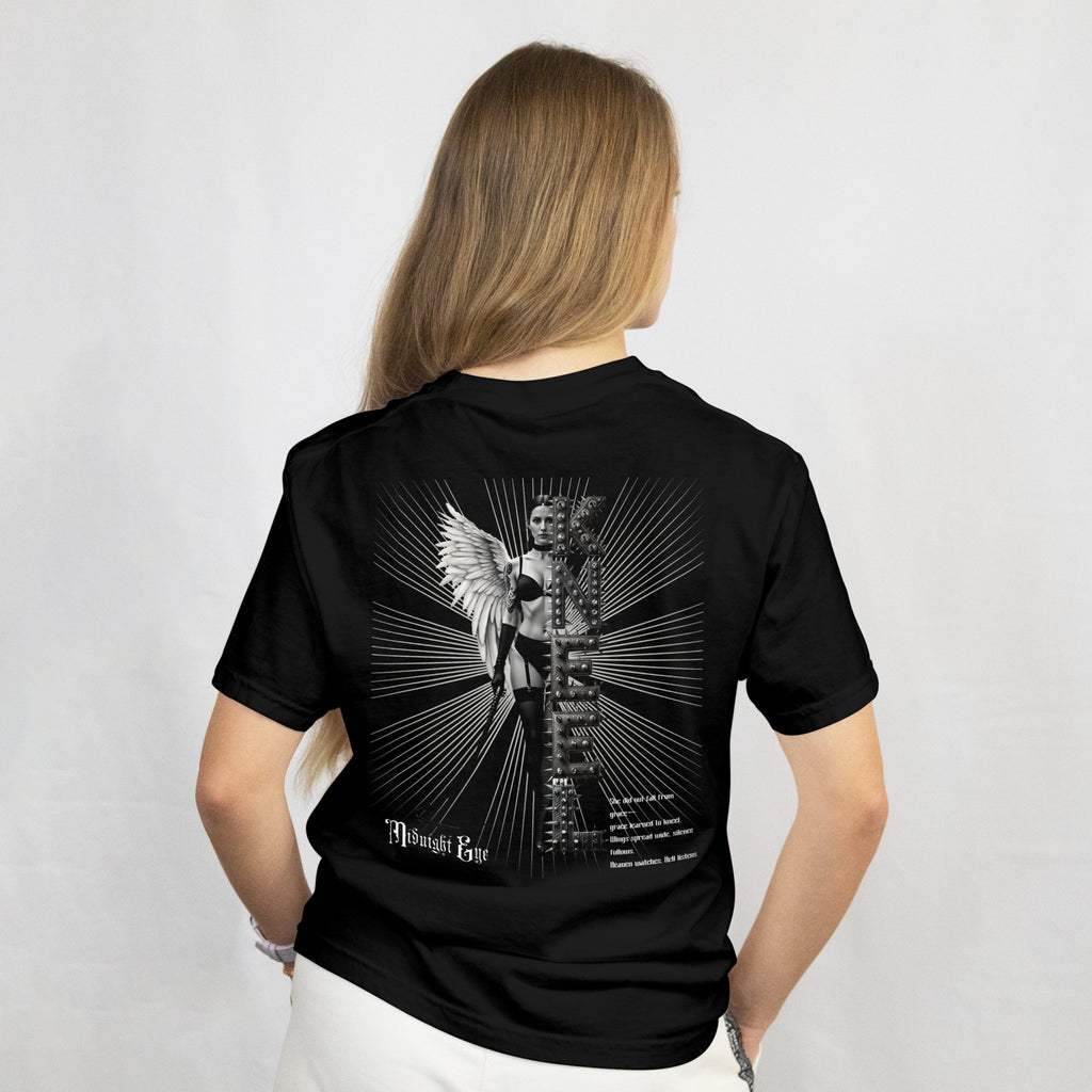 Gothic Angel Graphic Tee — "Soft is Not My Role" - Dark Angel T-Shirt - BDSM Domination Tee - Midnight Eye, LLC