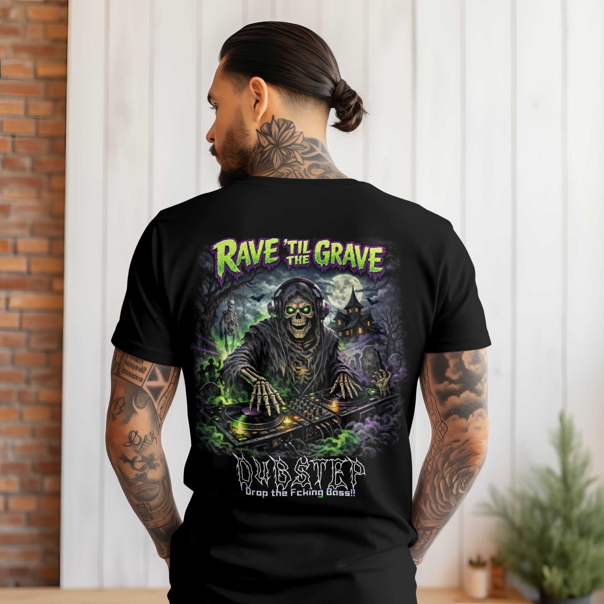 Rave Zombie Tee — Zombie Apocalypse Graphic T-Shirt - Dubstep T-Shirt - Heavy Bass Tee - Basshead T-Shirt - Midnight Eye, LLC