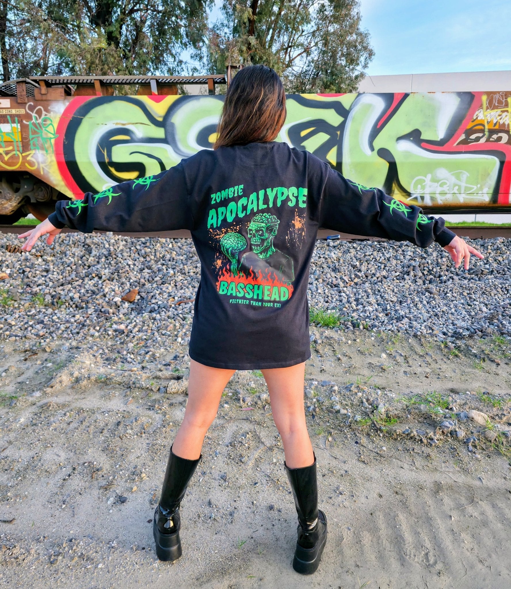 Zombie Apocalypse Rave Long Sleeve Tee - Midnight Eye, LLC