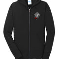 Midnight Eye - Skull and Red Rose Full - Zip Hooded Sweatshirt - Gothic and Dark Aesthetic Sweatshirt - Midnight Eye, LLC